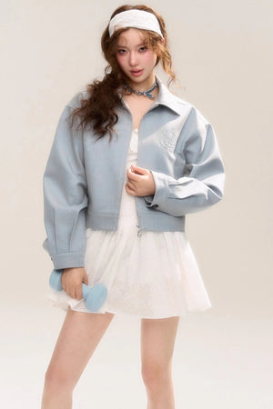 Rose Sniper Embroidered Cropped Jacket