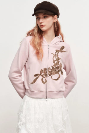 Rose Zipper Short Coat