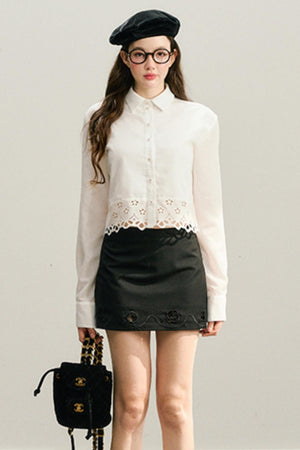 Roses Bloom Embroidered Blazer Skirt Set-Up