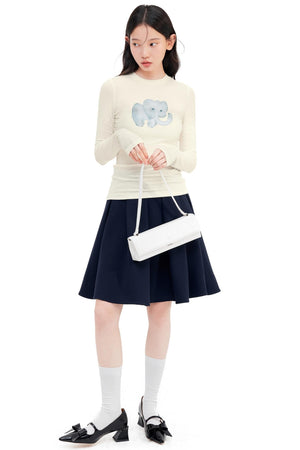 Round Neck Straight Shoulder Top