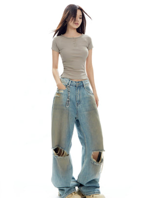 Round Neck Tight Short Sleeve T-Shirt