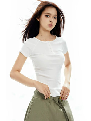 Round Neck Tight Short Sleeve T-Shirt
