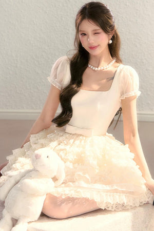 Royal Satin Tutu Short Dress