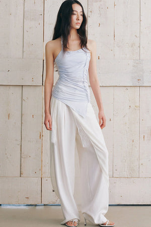 Ruched Side Tie Halter Camisole