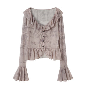 Ruffle Graffiti Top