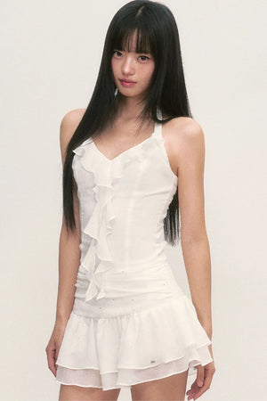 Ruffle Halter Mini Dress