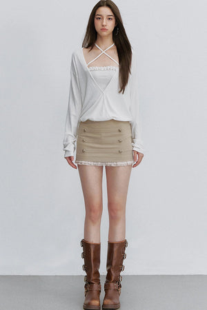 Ruffle Mesh Heart Skirt