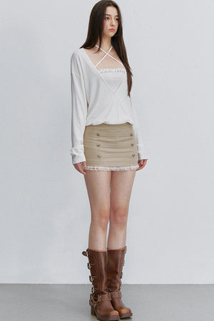 Ruffle Mesh Heart Skirt