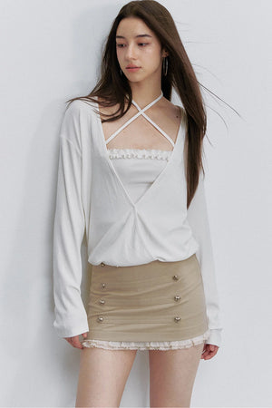 Ruffle Mesh Heart Skirt