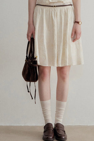 Ruffle Sleeveless Shirt Vest and Skirt Set-Up