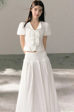 Ruffle Top and High-Waisted Skirt Set-Up