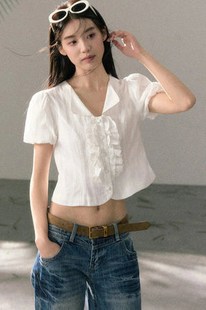 Ruffle Top and High-Waisted Skirt Set-Up