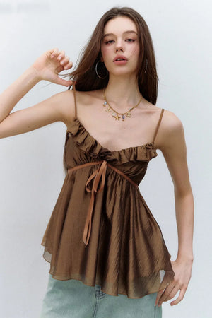 Ruffled Acetate Lace Top