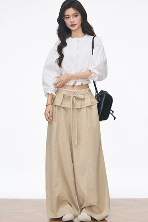 Ruffled Commuter Blouse and Pants Set-Up