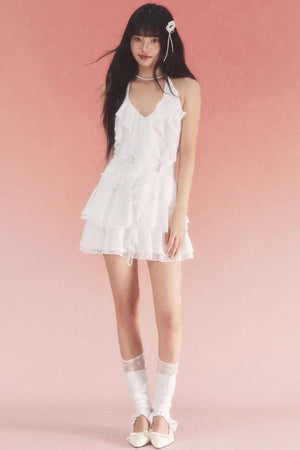 Ruffled Halter Neck Dress