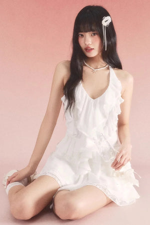 Ruffled Halter Neck Dress