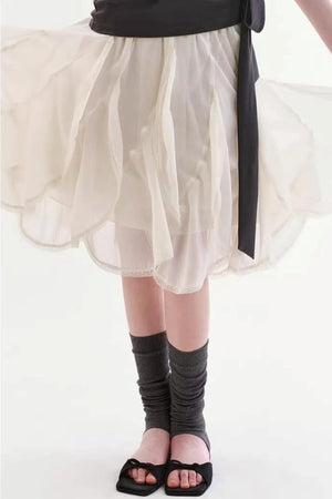 Ruffled Lace Patchwork Skirt
