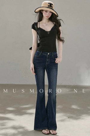 Ruffled Lace Trim Blouse