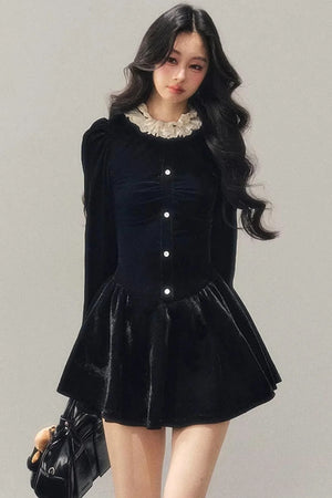 Ruffled Lace Winter Dress