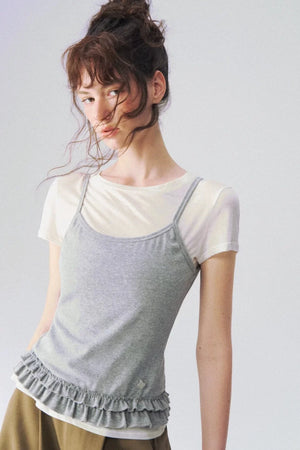 Ruffled Layered Two-Piece Top
