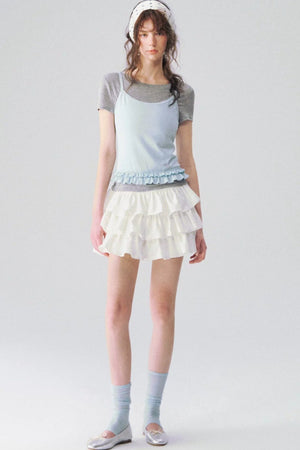 Ruffled Layered Two-Piece Top