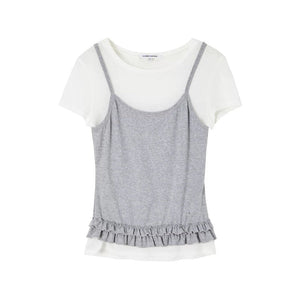 Ruffled Layered Two-Piece Top