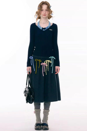 Ruffled Multi-Color Bow Skirt