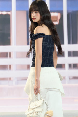 Ruffled Off-Shoulder Top and Pants Set-Up