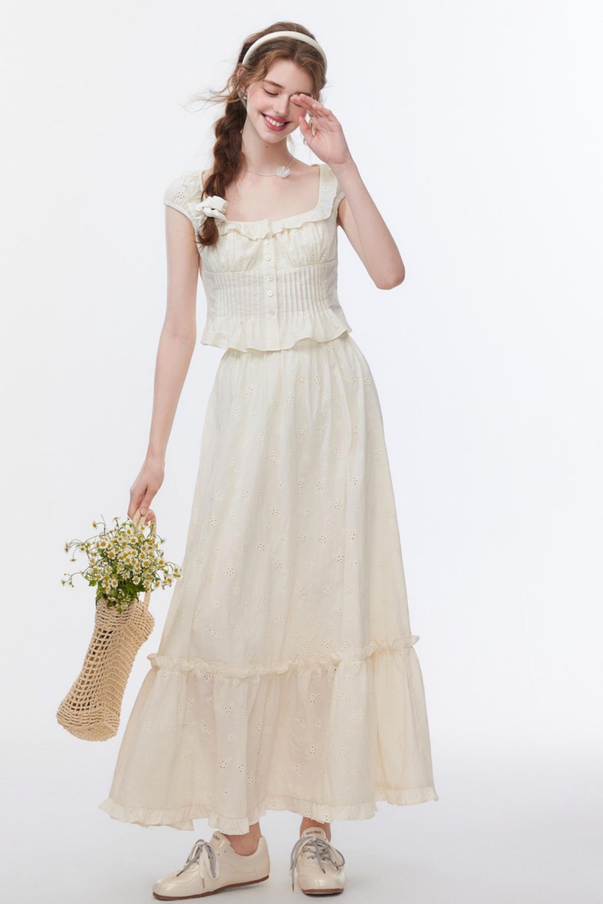 Ruffled Waist Skirt Set-Up