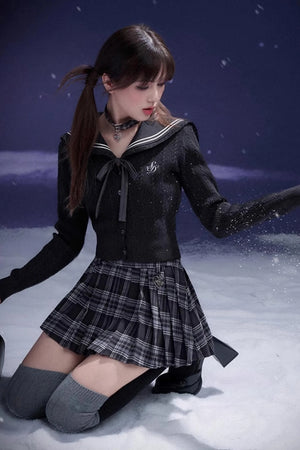 Sailor Collar Cardigan Sweater
