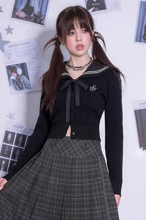 Sailor Collar Cardigan Sweater