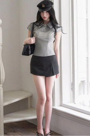 Sailor Collar Polo Blouse