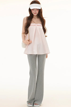 Satin Bowknot Camisole Set-Up