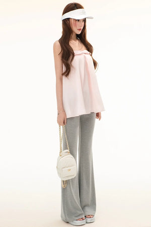 Satin Bowknot Camisole Set-Up