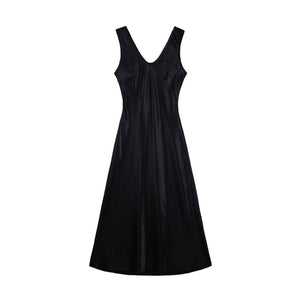Satin Luxe Draped Midi Tank Dress