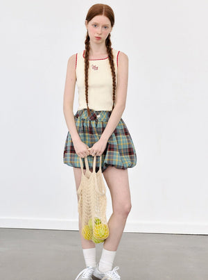 School Bud Plaid Shorts Skirt