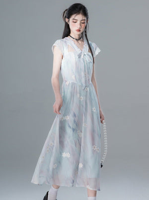 Sea Blue Transparent Cat Ear Dress