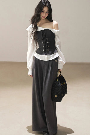 Sea Breeze Off-Shoulder Blouse Set