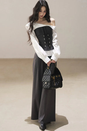 Sea Breeze Off-Shoulder Blouse Set