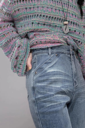 Sea Foam Wool Knit Pullover Top
