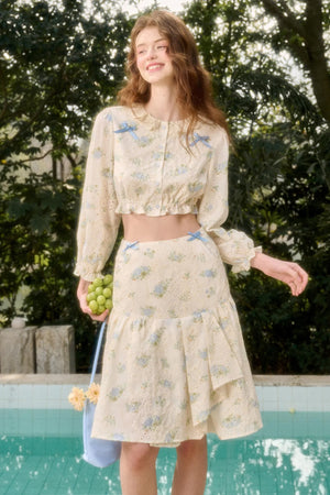 Sea Of Glass Cotton Skirt Set-Up
