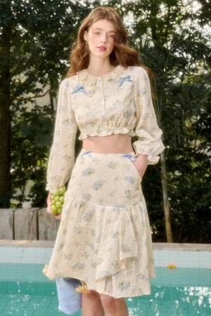 Sea Of Glass Cotton Skirt Set-Up