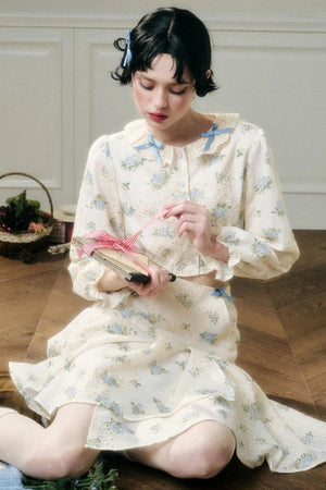 Sea Of Glass Cotton Skirt Set-Up