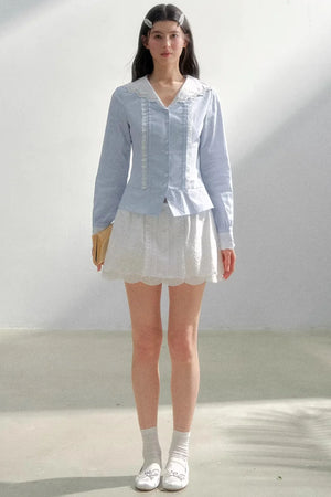 Sea of Spring Embroidered Blouse