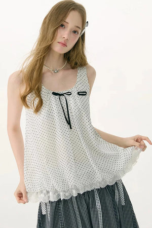 Sea Salt Lace Polka Dot Camisole