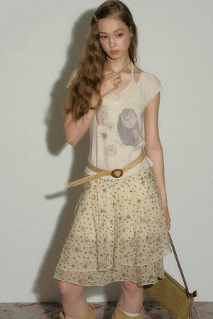 Seashell V-Neck Printed Top