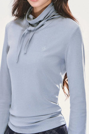 Semi-High Neck Scarf Top Set-Up