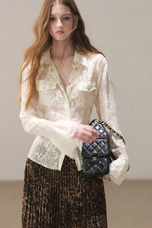Semi-Sheer Lace Shirt