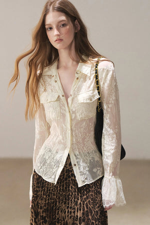 Semi-Sheer Lace Shirt