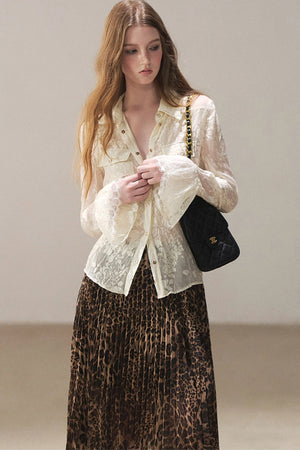 Semi-Sheer Lace Shirt